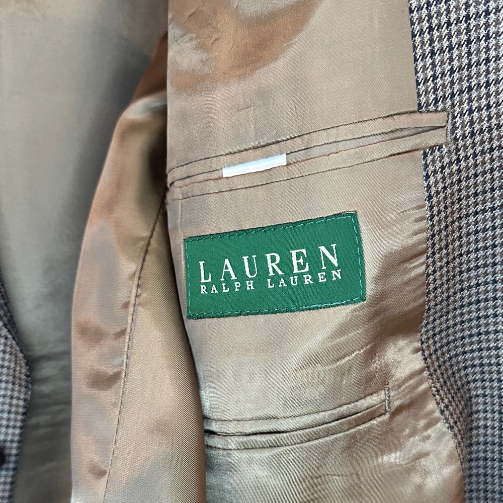 Ralph Lauren 40R Classic Men's Two-Button Blazer in Brown Glen Plaid